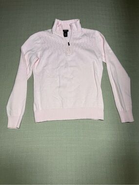 Izod Light Pink Half-Zip Cowl Sweater